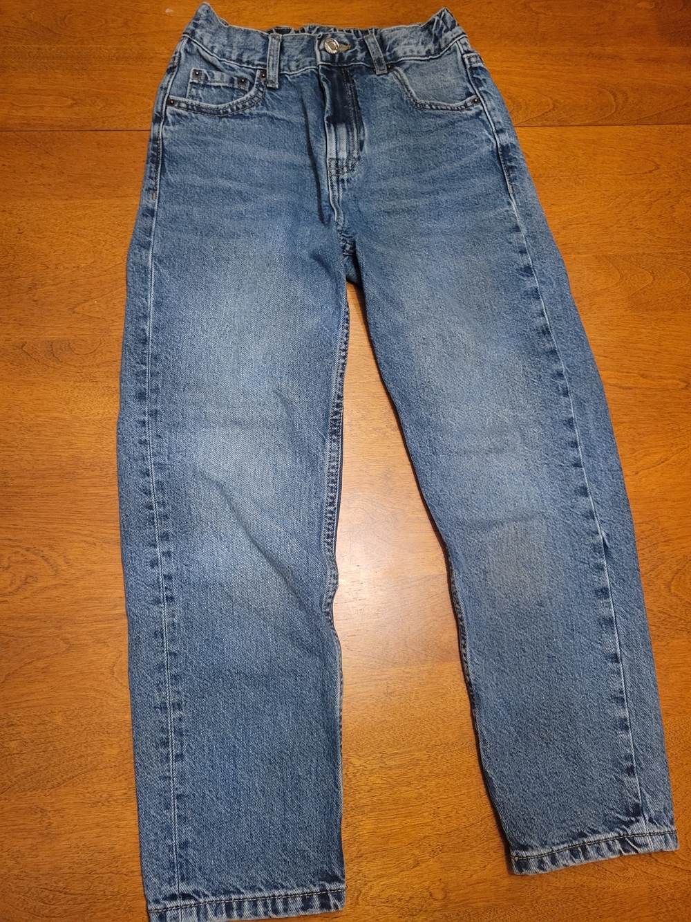 Zara Girls Medium Blue Denim Straight Jeans | Size 10